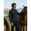 Chemise western en denim foncé