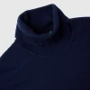 Col roulé bleu foncé en pure laine mérinos
