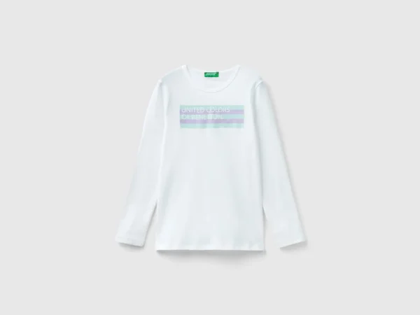 T-shirt à manches longues et imprimé pailleté
